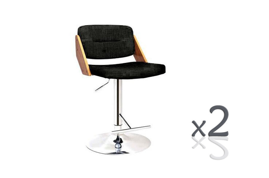 Lyla Bentwood Gas Lift (SET OF 2) Bar Stool - Seat: 930/1140(H) - Charcoal