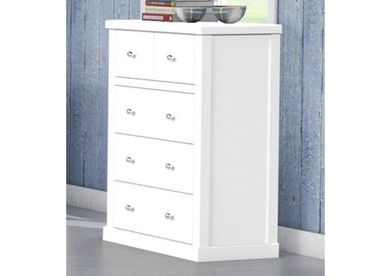 LATIFA (CUSTOM MADE) 5 DRAWER TALLBOY- ASSORTED COLOURS