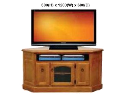 LAWSON (AUSSIE MADE) CORNER TV UNIT WITH TWIN PULL-OUTS COLLECTION - ASSORTED STAINED COLOURS - STARTING FROM $899