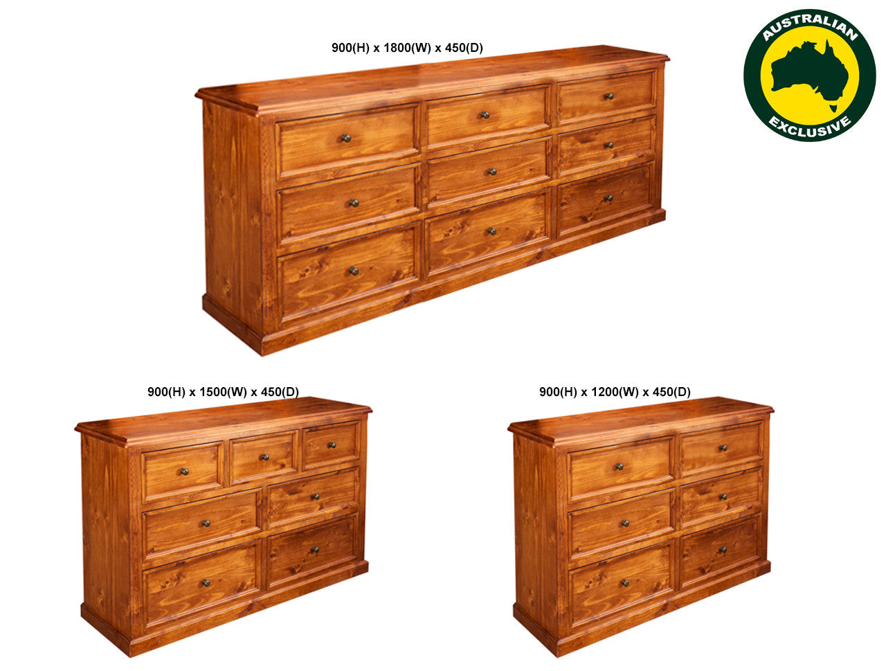 Legions (AUSSIE MADE) Lowboy Collection - Assorted Stained Colours