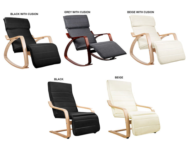 LENNY ADJUSTABLE ROCKING ARMCHAIR COLLECTION - ASSORTED COLOURS - STARTING FROM $299