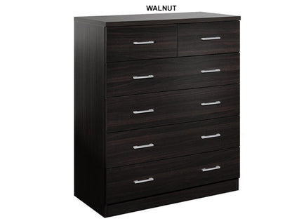 LENNY 6 DRAWER TOP SPLIT TALLBOY - 1050(H) x 850(W) - ASSORTED COLOURS