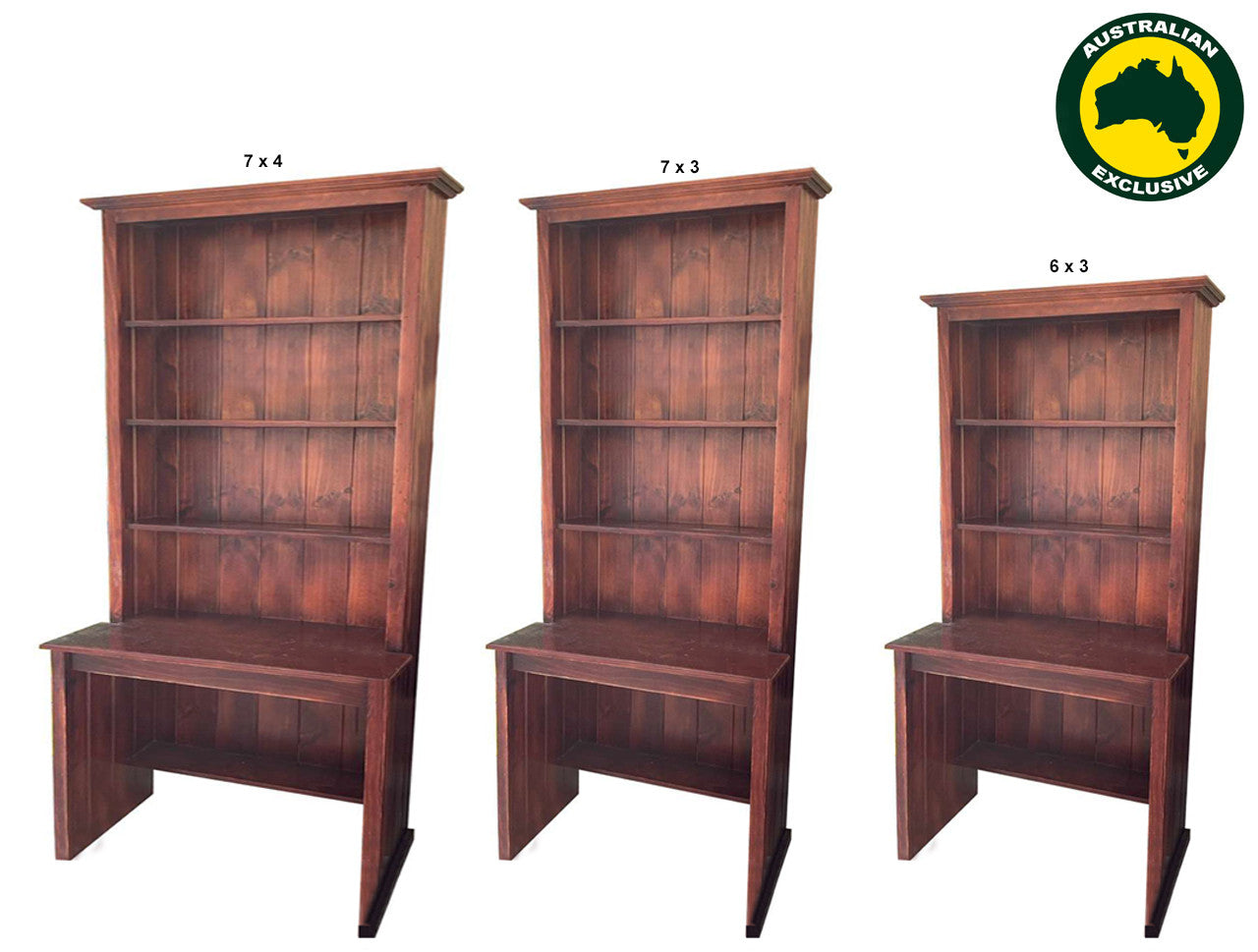Levi (AUSSIE MADE) Desk With Hutch Collection - Assorted Stained Colours