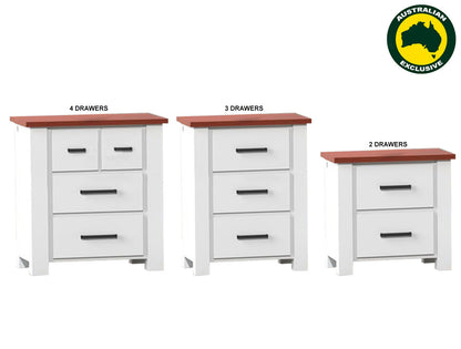 LIBBY (AUSSIE MADE) BEDSIDE TABLE COLLECTION - ASSORTED PAINTED / STAINED COLOURS - STARTING FROM $399