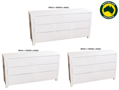 LILLY (AUSSIE MADE) LOWLINE CHEST COLLECTION - ASSORTED PAINTED COLOURS - STARTING FROM $1499