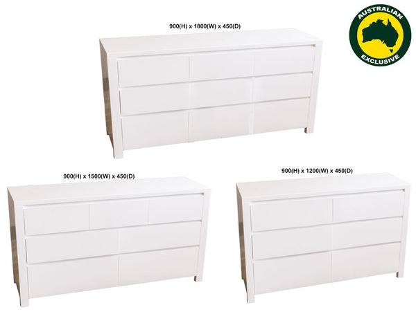 LILLY (AUSSIE MADE) LOWLINE CHEST COLLECTION - ASSORTED PAINTED COLOURS - STARTING FROM $1499