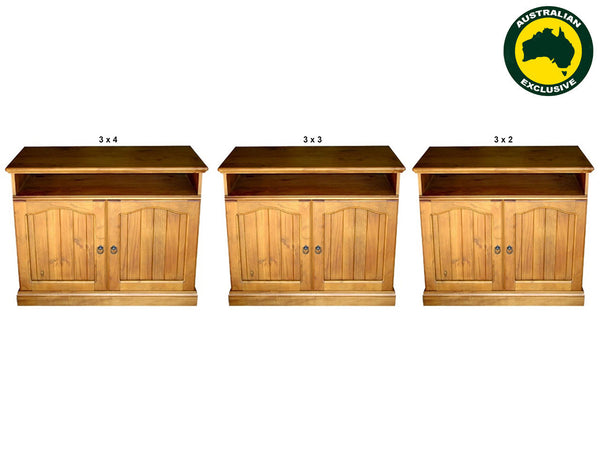 LIMINO (AUSSIE MADE) 2 DOOR TV ENTERTAINMENT UNIT COLLECTION - ASSORTED STAINED COLOURS - STARTING FROM $599