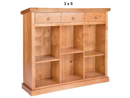 LITHGOW (AUSSIE MADE) LOWLINE BOOKCASE WITH DRAWERS COLLECTION  - ASSORTED STAINED COLOURS - STARTING FROM $999