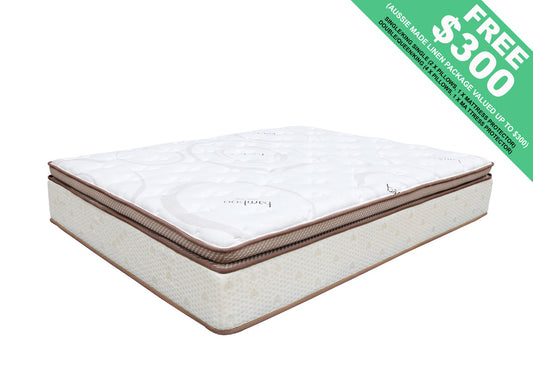 Queen Live Life Pillow Top Pocket Spring + 360 Foam Box Border Mattress - Medium
