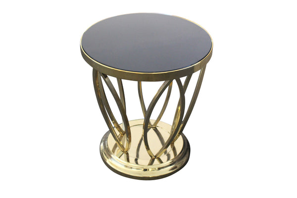 LOLITA ROUND SIDE TABLE - BRONZE / BLACK