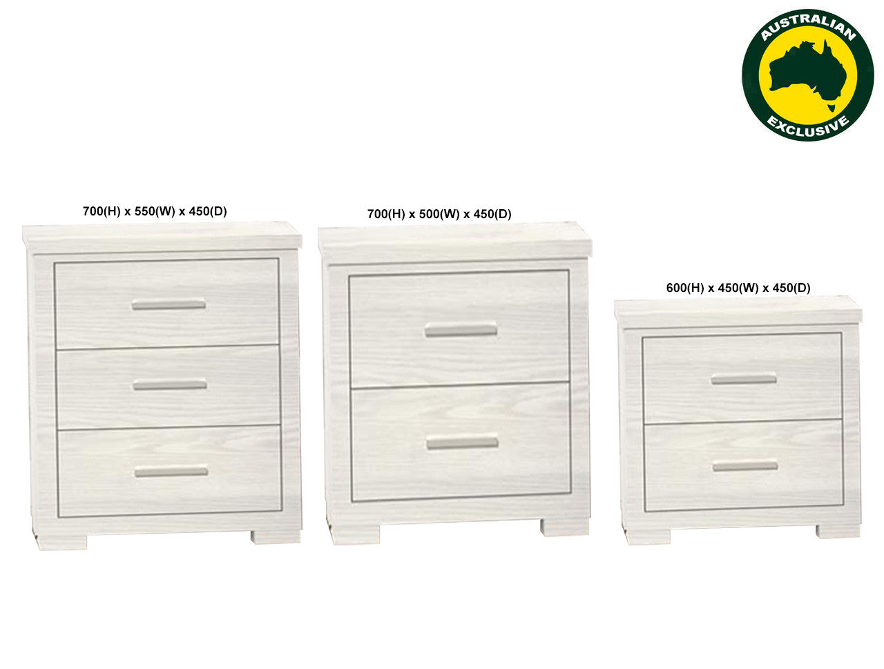 London / Rusticed (AUSSIE MADE) Bedside Table Collection - Assorted Stained Colours