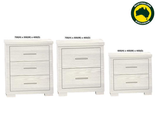 London / Rusticed (AUSSIE MADE) Bedside Table Collection - Assorted Stained Colours