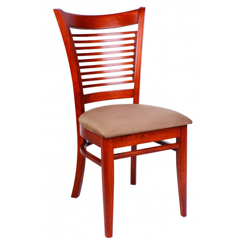 Lotus Dining Chair With Padded Seat (LOT CH 1PA) - Mocha Or Antique Oak
