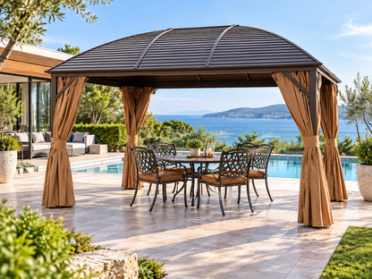 3x4M Luxury Aluminium Outdoor Gazebo with Mosquito Net – Modern Patio & Garden Pavilion