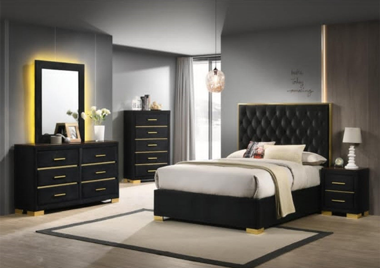 Double Or Queen Lynne 3 Piece (BEDSIDE) Velvet Bedroom Suite - Assorted Colours