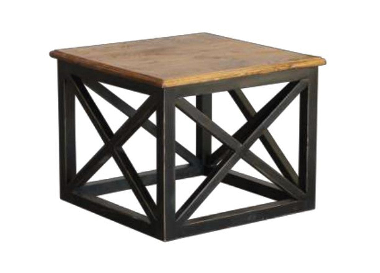 Madrid Lamp Table 640(W) - Black / Elm