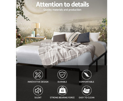 DOUBLE MORISETH METAL BED - BLACK