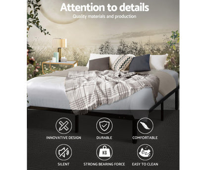 DOUBLE MORISETH METAL BED - BLACK
