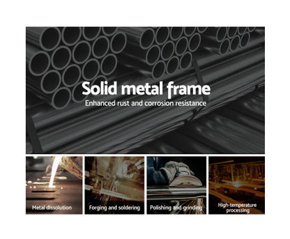 KING MORISETH METAL BED - BLACK