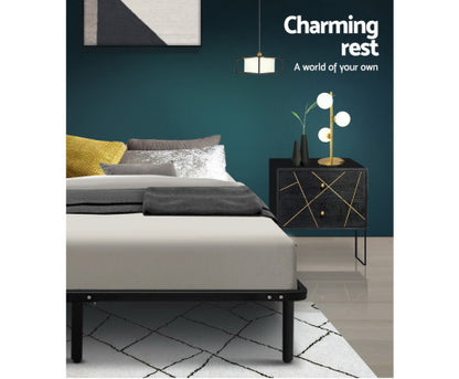 KING MORISETH METAL BED - BLACK