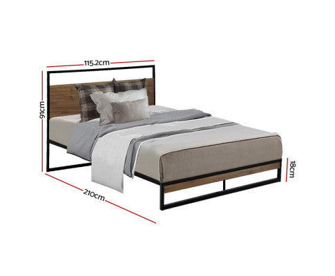 KING SINGLE RALPH METAL BED - BLACK