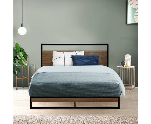 KING SINGLE RALPH METAL BED - BLACK