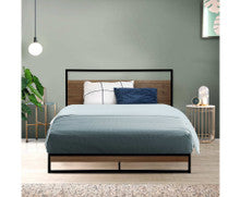 KING SINGLE RALPH METAL BED - BLACK