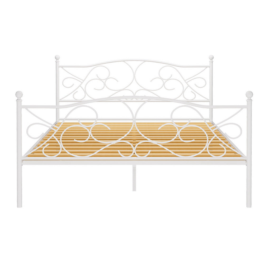 QUEEN GRETEL METAL BED - WHITE