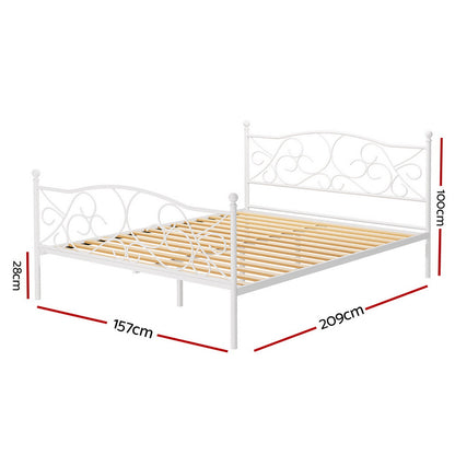 QUEEN GRETEL METAL BED - WHITE