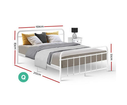 QUEEN VENELOPE METAL BED - WHITE
