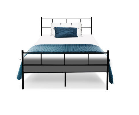 KING SINGLE MARLO METAL BED - BLACK
