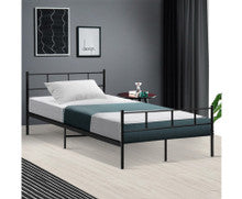 KING SINGLE MARLO METAL BED - BLACK