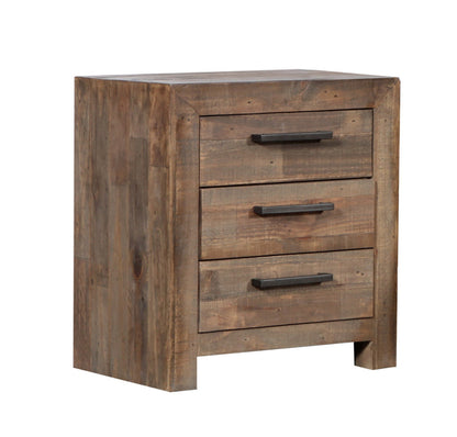 ASTORIA QUEEN 6 PIECE (THE LOT) BEDROOM SUITE - BED WITH 2 DRAWERS - AGED PIER