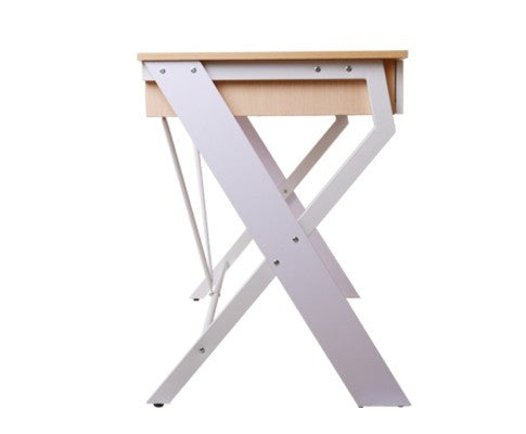 METANG OFFICE DESK WITH 2 DRAWERS - WHITE & OAK