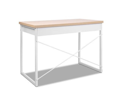 MET COMPUTER DESK WITH DRAWERS - 1000(W) x 550(D) - WHITE / OAK