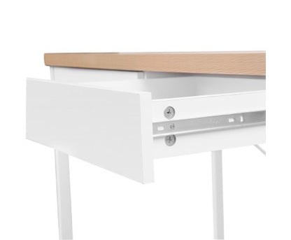 MET COMPUTER DESK WITH DRAWERS - 1000(W) x 550(D) - WHITE / OAK