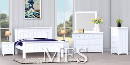 DOUBLE OR QUEEN ANDREIA (CUSTOM MADE) 5 PIECE (DRESSER) BEDROOM SUITE - ASSORTED COLOURS