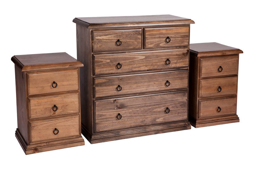 Cronulla 3 Piece Chest Set (3+3+5) - Baltic , Walnut Or Greywash (PICTURED)
