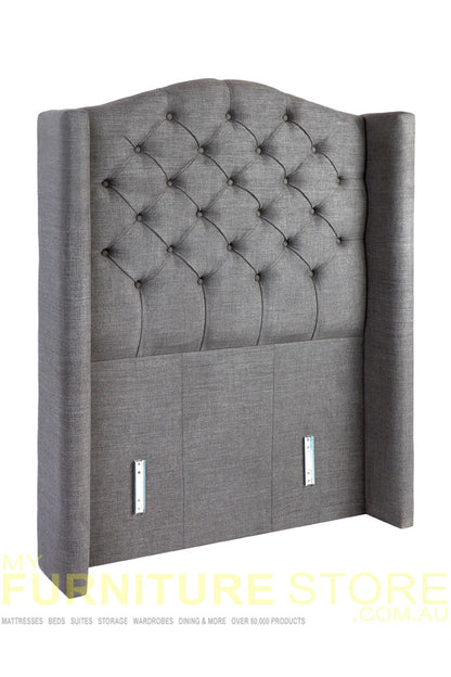 KING SINGLE WANDA LINEN FABRIC UPHOLSTERED BED WITH 2 DRAWERS - ASSORTED COLOUR