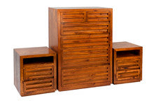 MANLY 3 PIECE CHEST SET (WITH 6 DRAWER TALLBOY) - BALTIC (PICTURED) , WALNUT OR GREYWASH