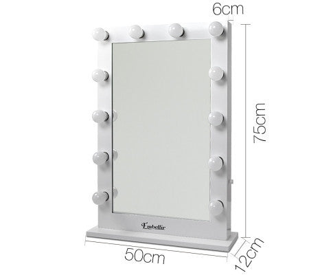 SAMPSON MAKE UP MIRROR WITH LED LIGHTS - WHITE