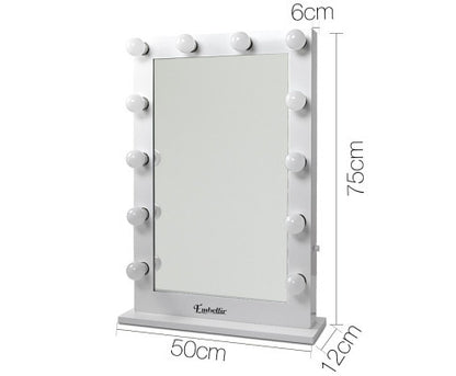 SAMPSON MAKE UP MIRROR WITH LED LIGHTS - WHITE