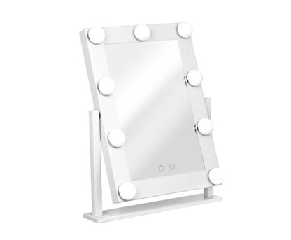 FORTNER STANDING MAKE UP MIRROR WITH LED LIGHTS - WHITE