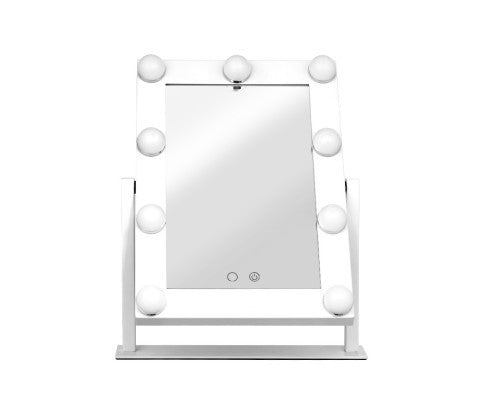 FORTNER STANDING MAKE UP MIRROR WITH LED LIGHTS - WHITE