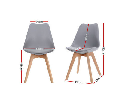 VEREDY (SET OF 4) PU PADDED DINING CHAIR - GREY