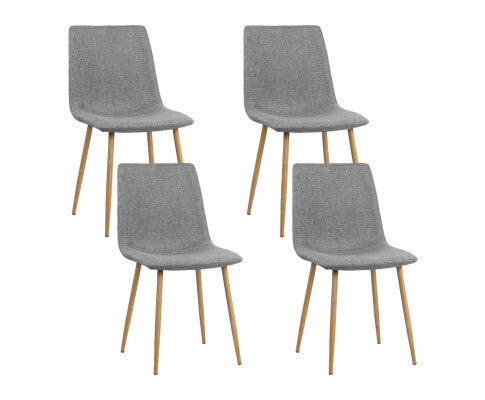BELLAMY (SET OF 4) FABRIC DINING CHAIR - LIGHT GREY