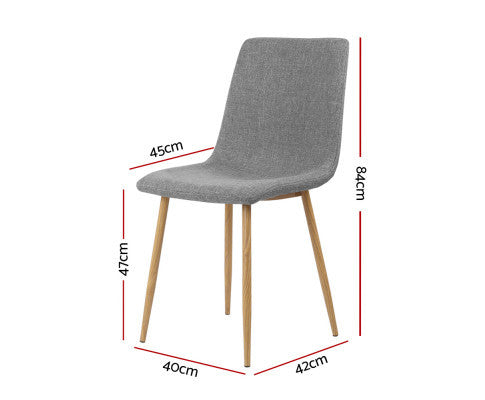 BELLAMY (SET OF 4) FABRIC DINING CHAIR - LIGHT GREY