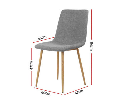 BELLAMY (SET OF 4) FABRIC DINING CHAIR - LIGHT GREY