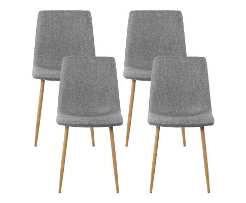 BELLAMY (SET OF 4) FABRIC DINING CHAIR - LIGHT GREY