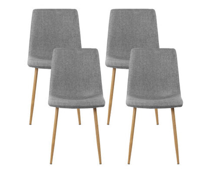 BELLAMY (SET OF 4) FABRIC DINING CHAIR - LIGHT GREY